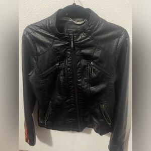 Black Faux leather coat. Like new.